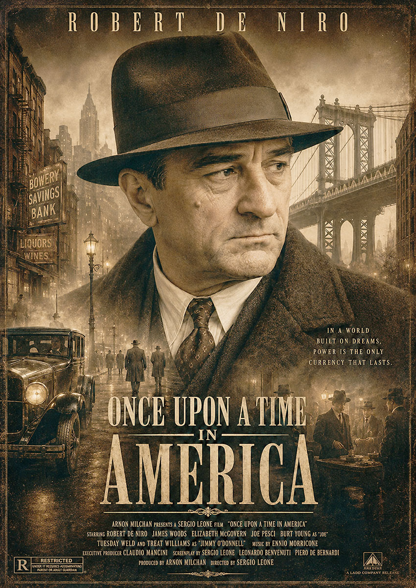 Once Upon a Time in America Movie Poster Canvas Print & Poster Wall Art - AI PRINT LAB